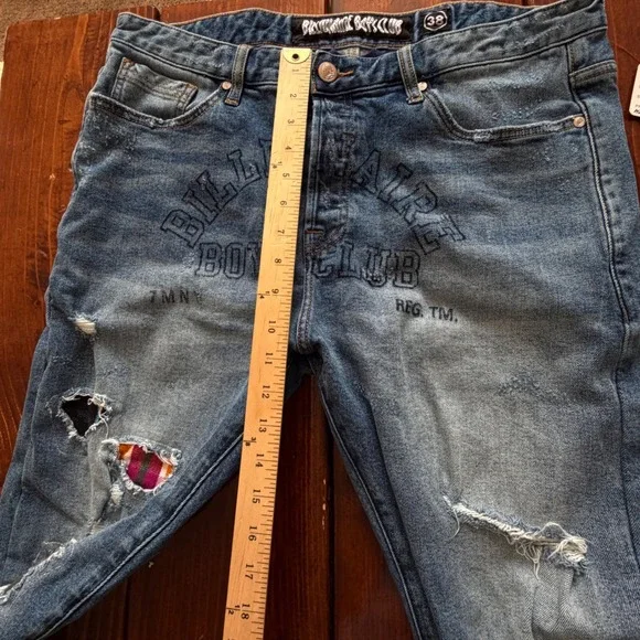 Billionaire Boys Club Moon Trail Jeans Mens 38x32 Blue Excellent Distressed
